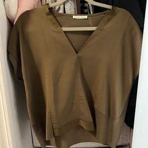 Zara olive green v neck shirt